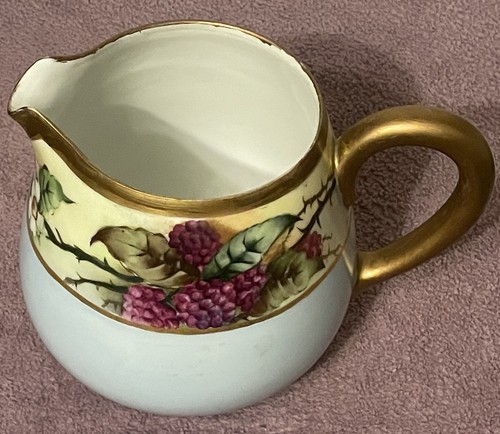VTG Hutschenreuther Selb Bavaria Cider Lemonade Pitcher 1925-1939 Purple Floral - Picture 3 of 7