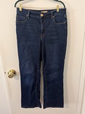 KUT From The Kloth Kelsey Fab Ab Ankle Flare Dark Wash Blue Jeans High Rise 10