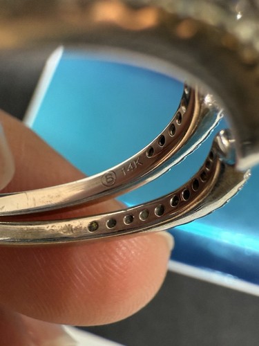 14k white gold .87 ctw wedding set size 9.5 - Picture 12 of 18