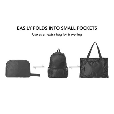 2 In 1 Foldable Backpack Lightweight Travel Folding Backpack For Walking Dai SET