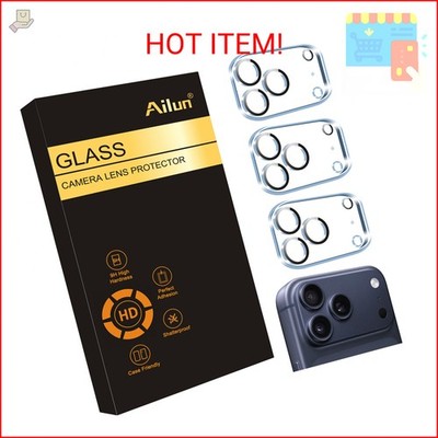Ailun 3 Pack Camera Lens Protector for iPhone 17 Pro Max,Tempered Glass,9H Hardn