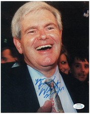 Newt Gingrich Signed Autographed 8x10 US Speaker of the House Photo ACOA