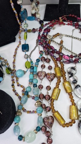 Vintage Modern Glass Bead Venetian Foil Necklaces Bracelets Bundle x30 Job Lot - 第 8/23 張圖片