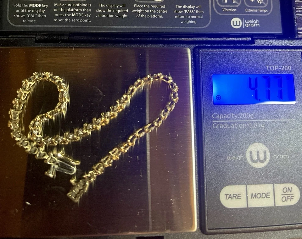 Brazalete de tenis de eslabones en S de diamantes de 1/2 quilates de oro macizo de 10 quilates con doble cierre de seguridad Foto 4 de 4