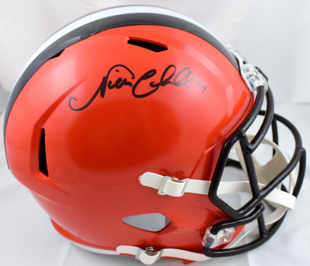 Nick Chubb Autographed Signed Cleveland Browns F/S Speed Helmet-Beckett W Hologram 
