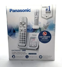 Panasonic 2-Handset Cordless Phone - KX-TGD532 - White - in Original Box