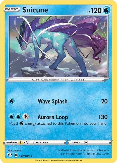 Suicune [SWSH03 037/189] Pokémon SWSH03: Darkness Ablaze Holo Rare Holofoil EN