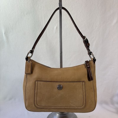 極美品✨vintage COACH handbag leather y2k COACH Y2K Vintage Suede Leather Small Demi Luxury Designer