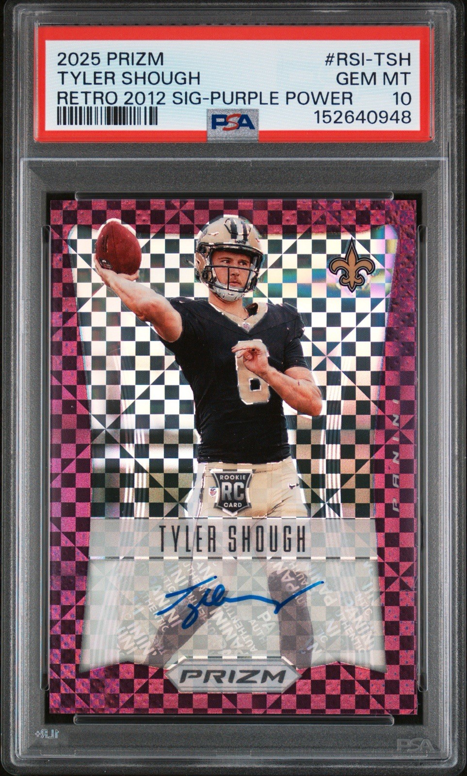 Tyler Shough Panini Prizm Retro 2012 Signatures #RSITSH Purple Power