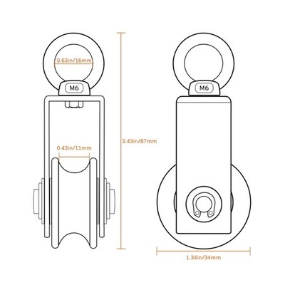 Clothesline Pulley Wheel Set, Stainless Steel