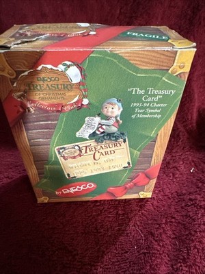 1993 Enesco Treasury Members Ornament Card The Treasury of Christmas Symbol 3''