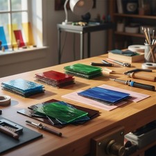 24 Piece Stained Glass Sheets 4x6 Inch for Crafts and Mosaics Variety Pack