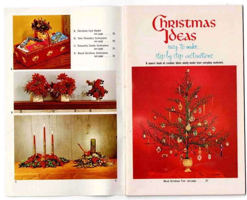 Christmas Ideas Craft Project Booklet Toni Wood Holiday Decor 1970's Vintage - Image 2 of 4