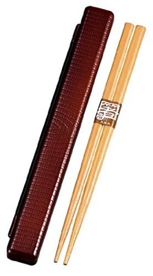 HAKOYA 18.0 slim wooden chopstick case set Shunkei 53058