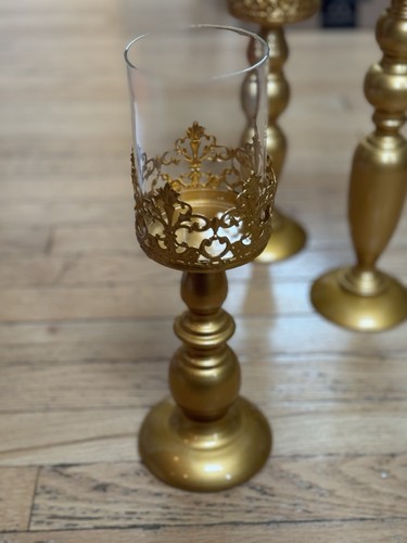Eleganter und edler goldener Kerzenhalter Mittelstücke (3er Pack) - Bild 4 von 10