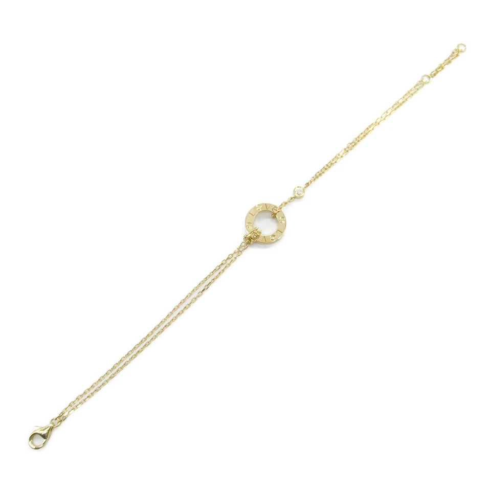 CARTIER любовь круг браслет 2P бриллиант 18KYG желтое золото б/у женщин - Изображение 3 из 4