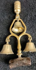 VINTAGE BRASS HORSE HARNESS 3 BELL TERRET COLLECTIBLE DECORATIVE 