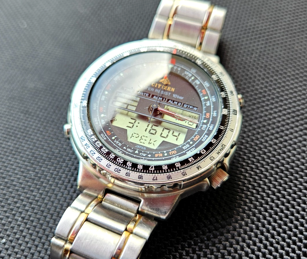 Citizen Wingman World Timer Pilot ana-digi C080-088492 K | eBay