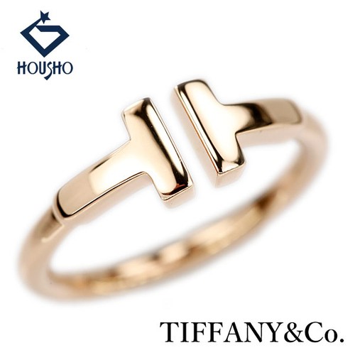 TIFFANY&Co. ring T wire K18 Pink Gold Rose gold open ring metal only Used 908472