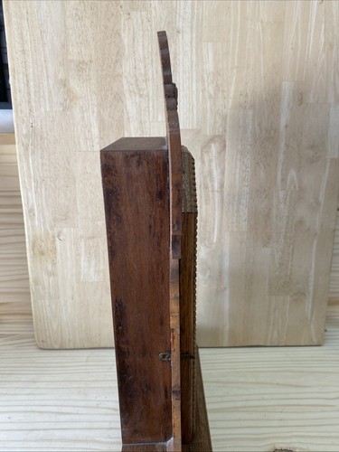 Antike Uhr Ansonia Wecker Schlag Mantel Wand 1 Schlüssel Holz Glas - FUNKTIONIERT - Bild 19 von 24