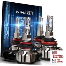  Bulbs Combo, 9005+H11 Fog Lights, 300% Super Brighter, 6500K Cool 9005 H11