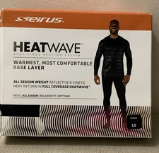 Seirus Heat Wave Men’s Base Layer Bottoms All Season In Black Sz Large NEW $75