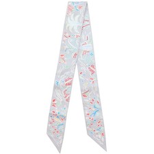 Hermes Scarf Twilly Silk Gripere Grenadine Isola Di Primavera/Spring Island Box