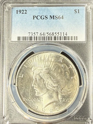 1922 $1 Peace Dollar PCGS MS64 $1 Start