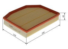 BOSCH F026400463 Air Filter 286mm Length Insert 48mm Height Fits BMW X3 Z4