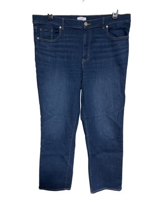 LOFT Outlet Womens Boyfriend Stretch Jeans Size 16 Dark Wash Cotton Blend