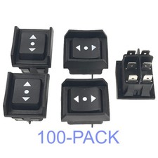 100 PCS, ON-OFF-ON Rocker Switch DPDT 15A 125V Guard Arrows Up/Down 3-Position