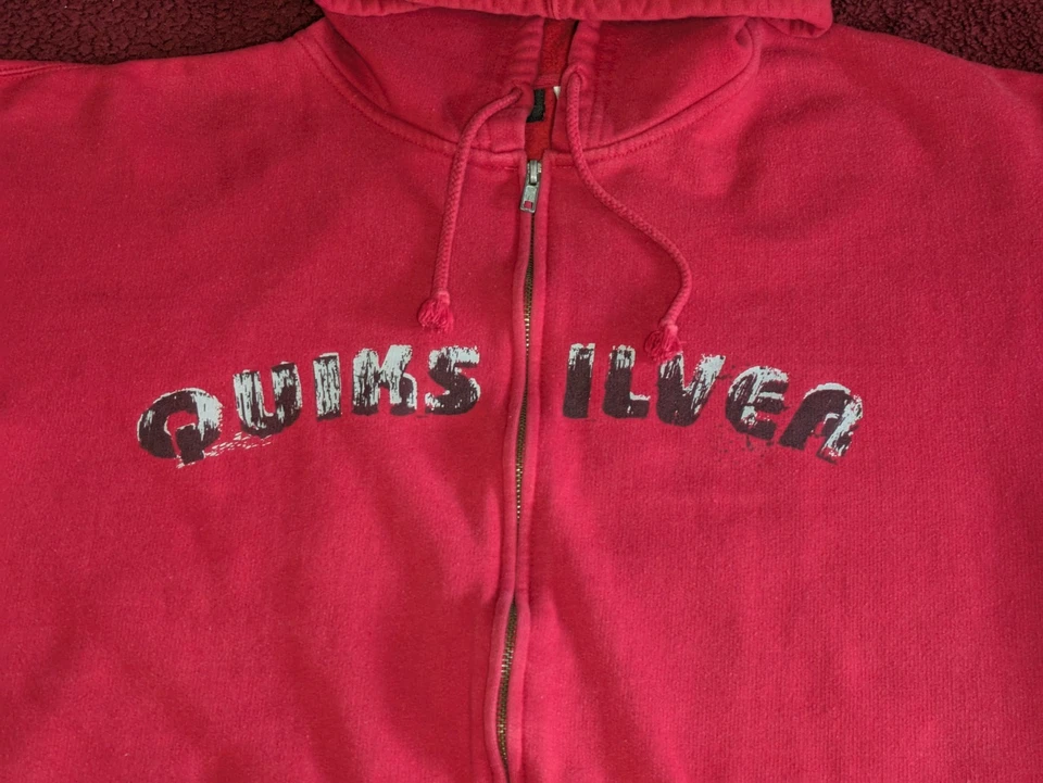 Sudadera con Capucha Vintage Y2K Quicksilver M Cremallera Manga Larga Golpear Logo Grande Mediana Foto 2 de 4