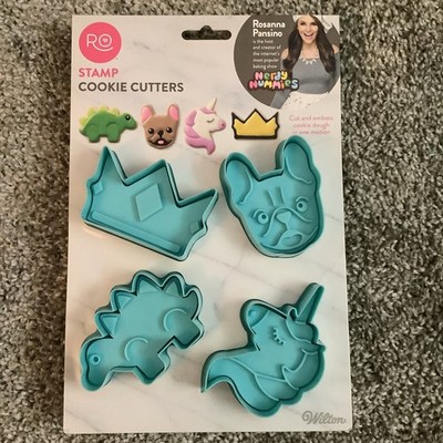 Cookie Cutters PBA Free Pastry 2'' Stamp Dino, Dog, Unicorn, Crown