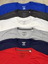 Reebok Men's Short Sleeve 6 Pack New T-Shirt, Size LARGE (6 Colors Pack)