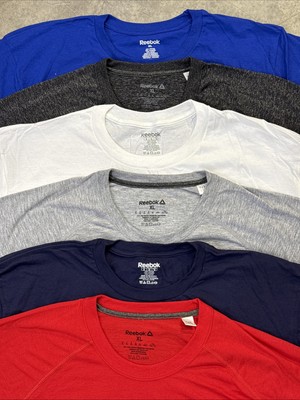 Reebok Men's Short Sleeve 6 Pack New T-Shirt, Size MEDIUM (6 Colors Pack)