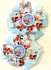 Beautiful Peanuts Family Inspired Set of Pigtail hair bows for girls.