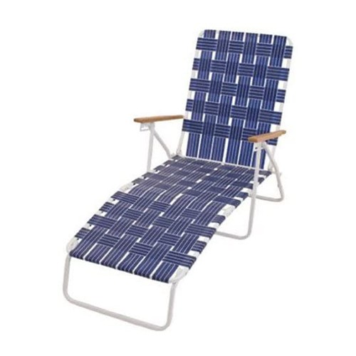 Rio Brands Folding Web Chaise Beach Lawn Lounge Chair, Blue (2 Pack) (Open Box) - 第 4/5 張圖片