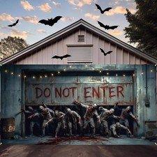 Halloween Scary Garage Door Cover Banner, 7X16Ft, Zombie