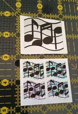 Vintage Sticker Lot Hambly Studios Foil Mylar Prism Sticker Mods Mix Music Notes