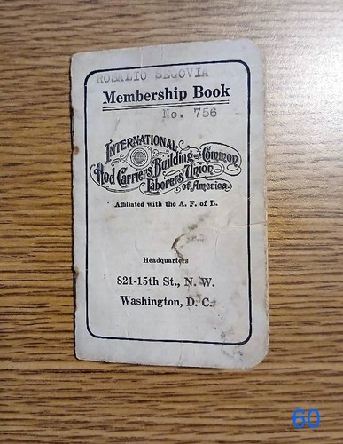 A.F. of L. International Union - Membership Booklet - 1947