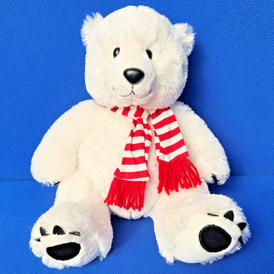 AURORA EISBÄR BÄR STOFFTIER 30 CM POLAR BEAR SITZEND KUSCHELTIER SCHAL