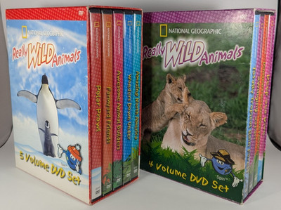 National Geographic Really Wild Animals Collection 9 Discs 2 Box Sets DVD NTSC