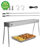 750W Commercial Food Heat Lamp Hanging Warmer Stainless Steel Heater Light