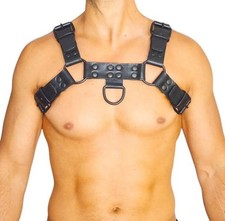Men's Real Leather Harness, Premium Leather Harness, Handcrafted Fetish Bulldog