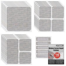 16Sheets Window Screen Repair Kit - Black Self-Adhesive Screen Patch Repair K...