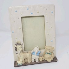 3x5  Baby Picture Frame/Album Combo; Wooden frame, Bunny, Bear, Animals