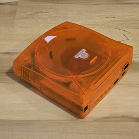 Modded Sega Dreamcast Game Console GDEMU 256GB Orange Replacement Shell