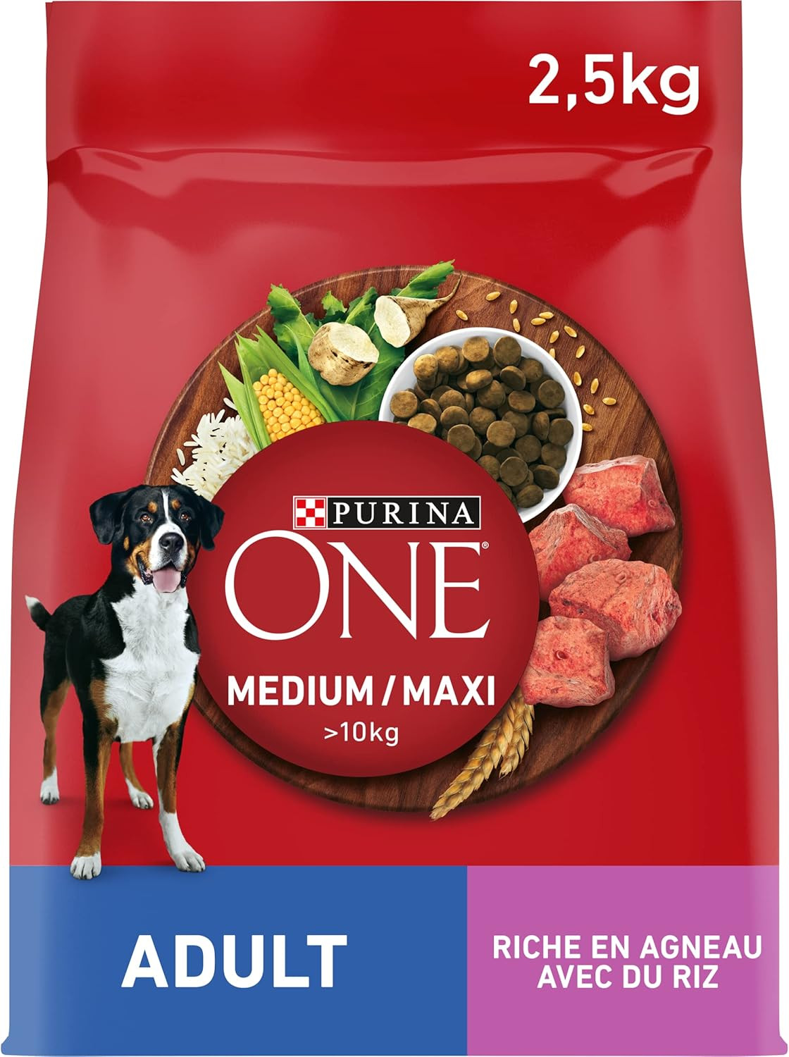 Medium Maxi 10 Kg Adult Crocchette Cani Ricco in Agnello 2,5 Kg