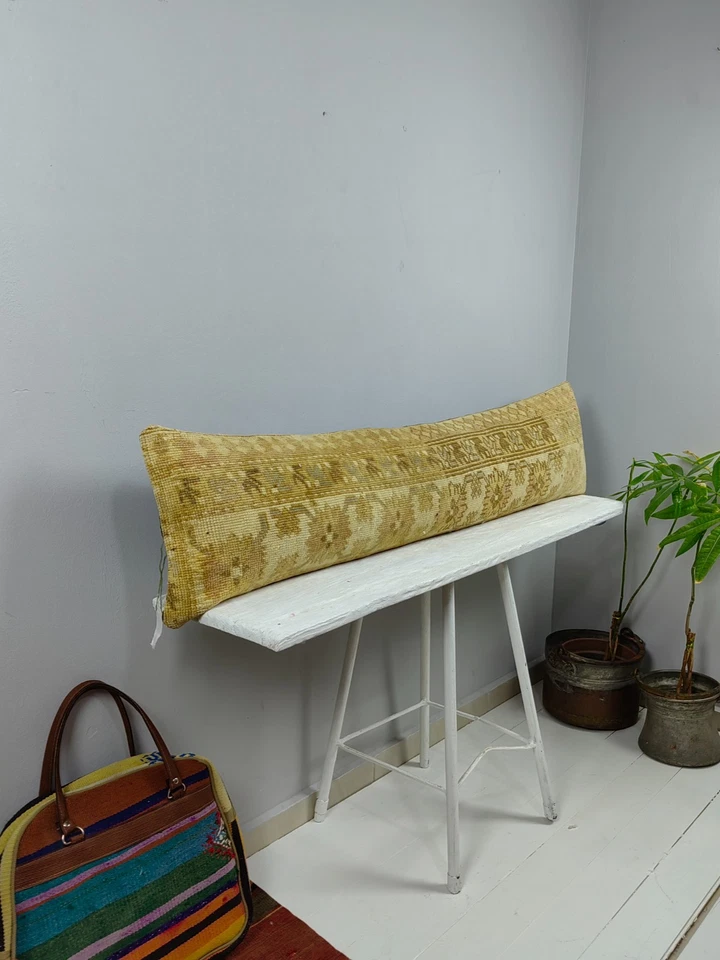 Long Lumbar Pillow Turkish Rug Pillow Decorative Bed Pillow Body Pillow Bench P - Image 2 of 4
