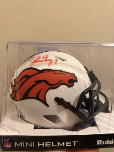 John Elway signed Lunar Eclipse Mini Helmet, Denver Broncos, Beckett BAS